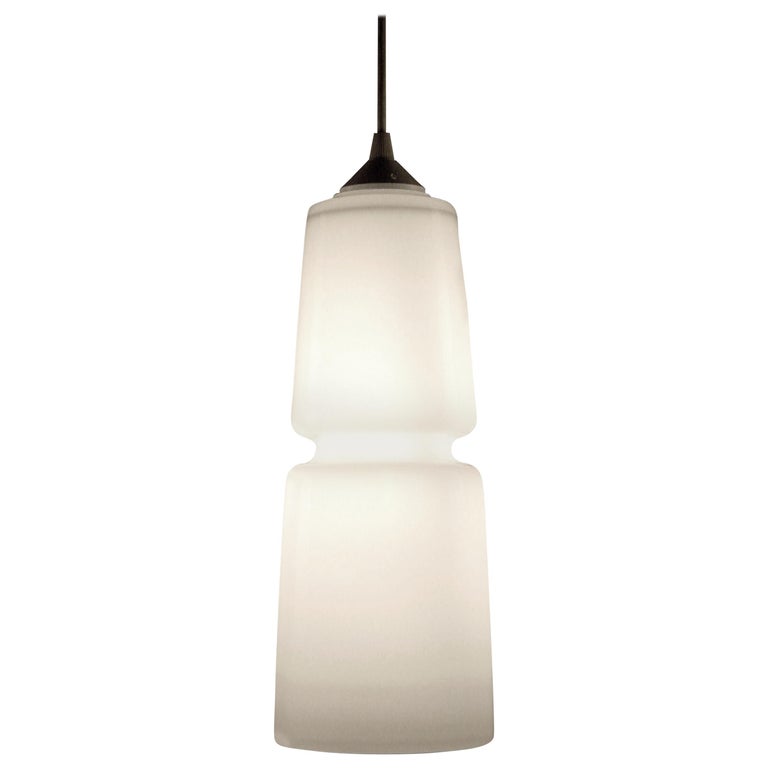 Opal White Groove Series Cylinder Pendant